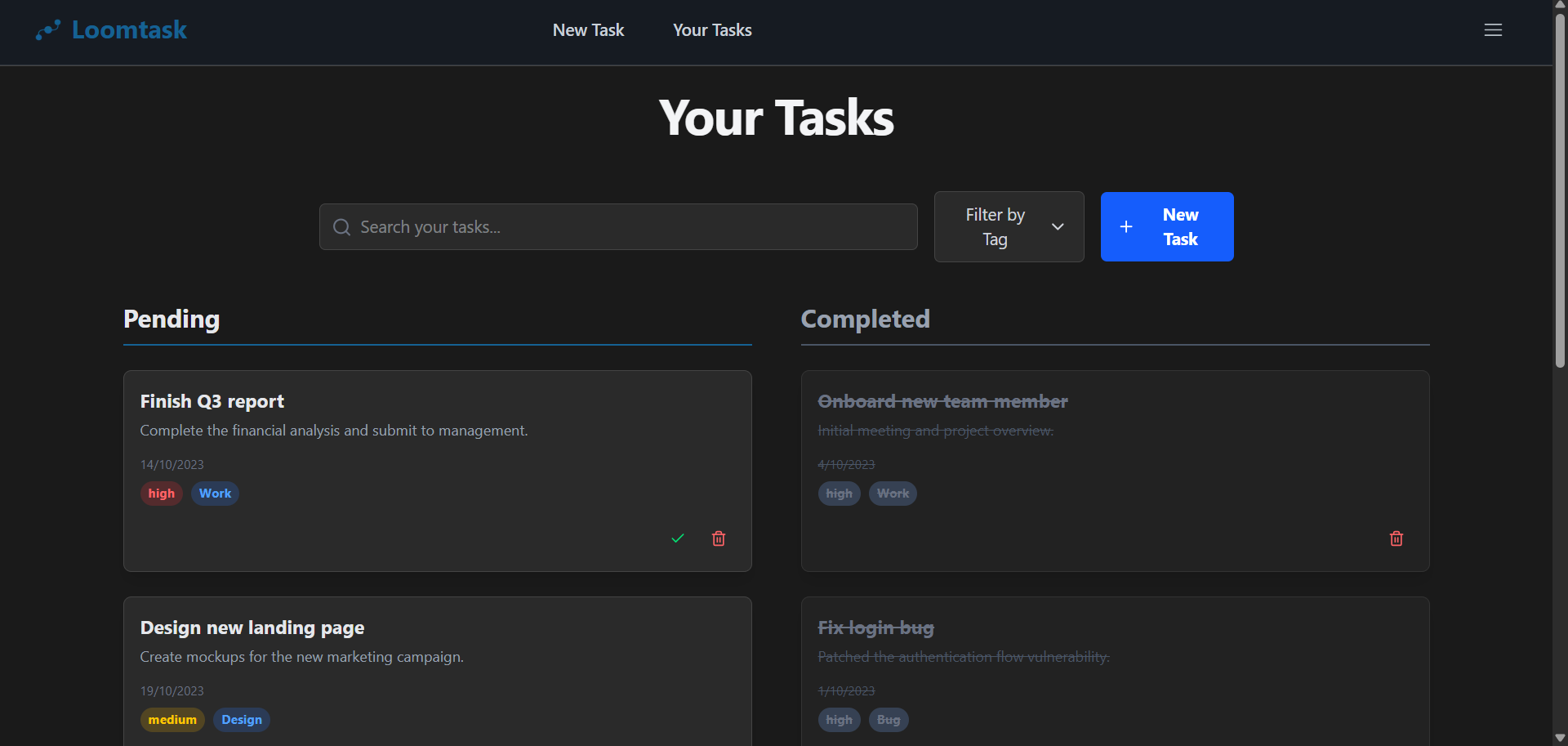 Loomtask Screenshot